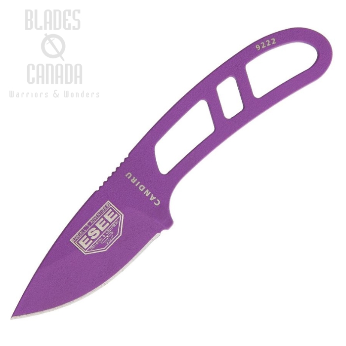 (image for) ESEE Candiru Fixed Blade Knife, 1095 Carbon Purple, Molded Sheath, CAN-PURP-BLK-E